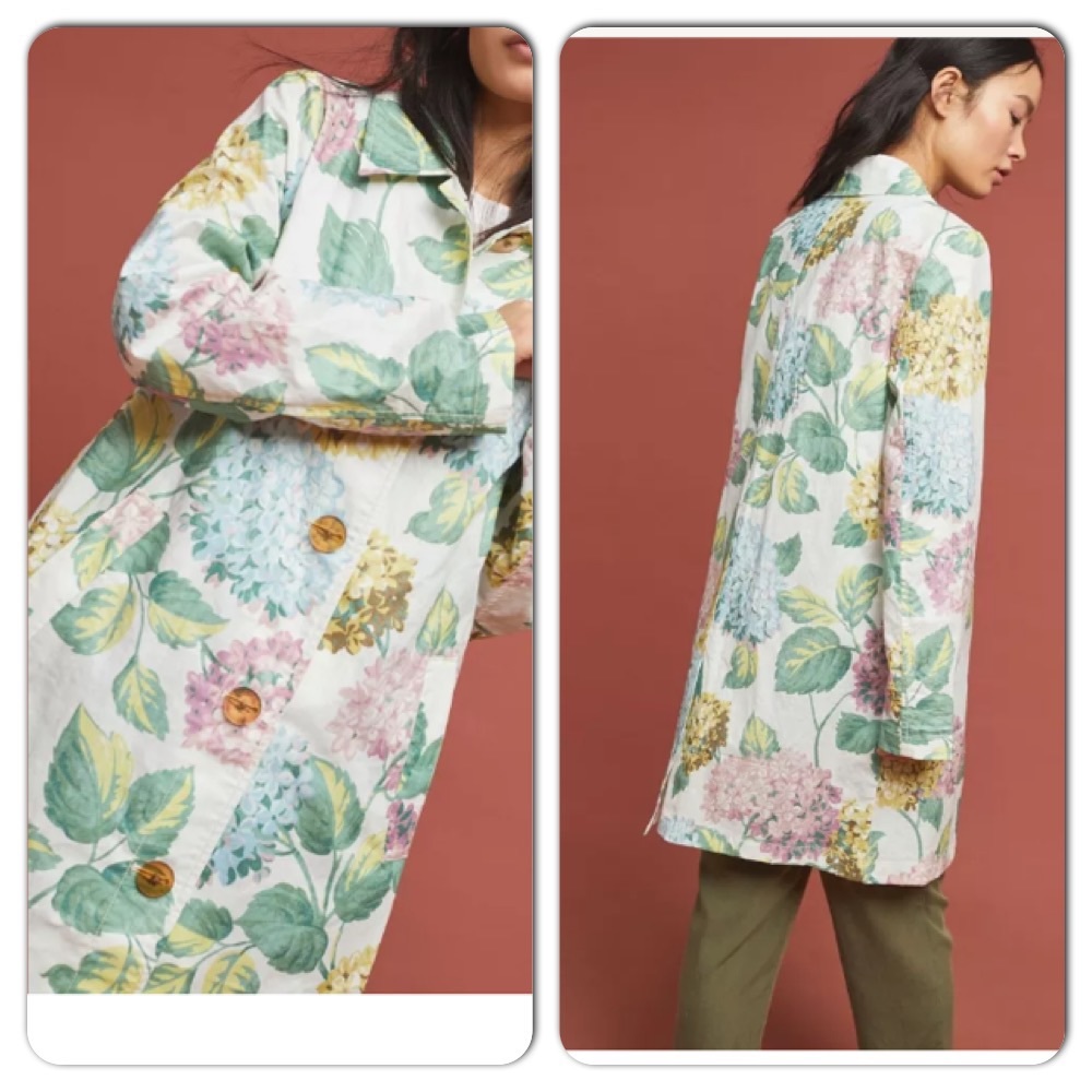NWT Anthropologie Hydrangea Coat New Size XXS